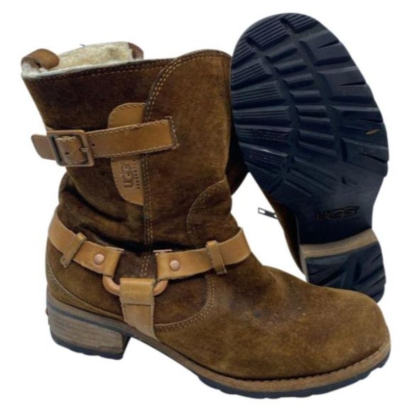 UGG Shoes - UGG Brown Leather Boots Size 6